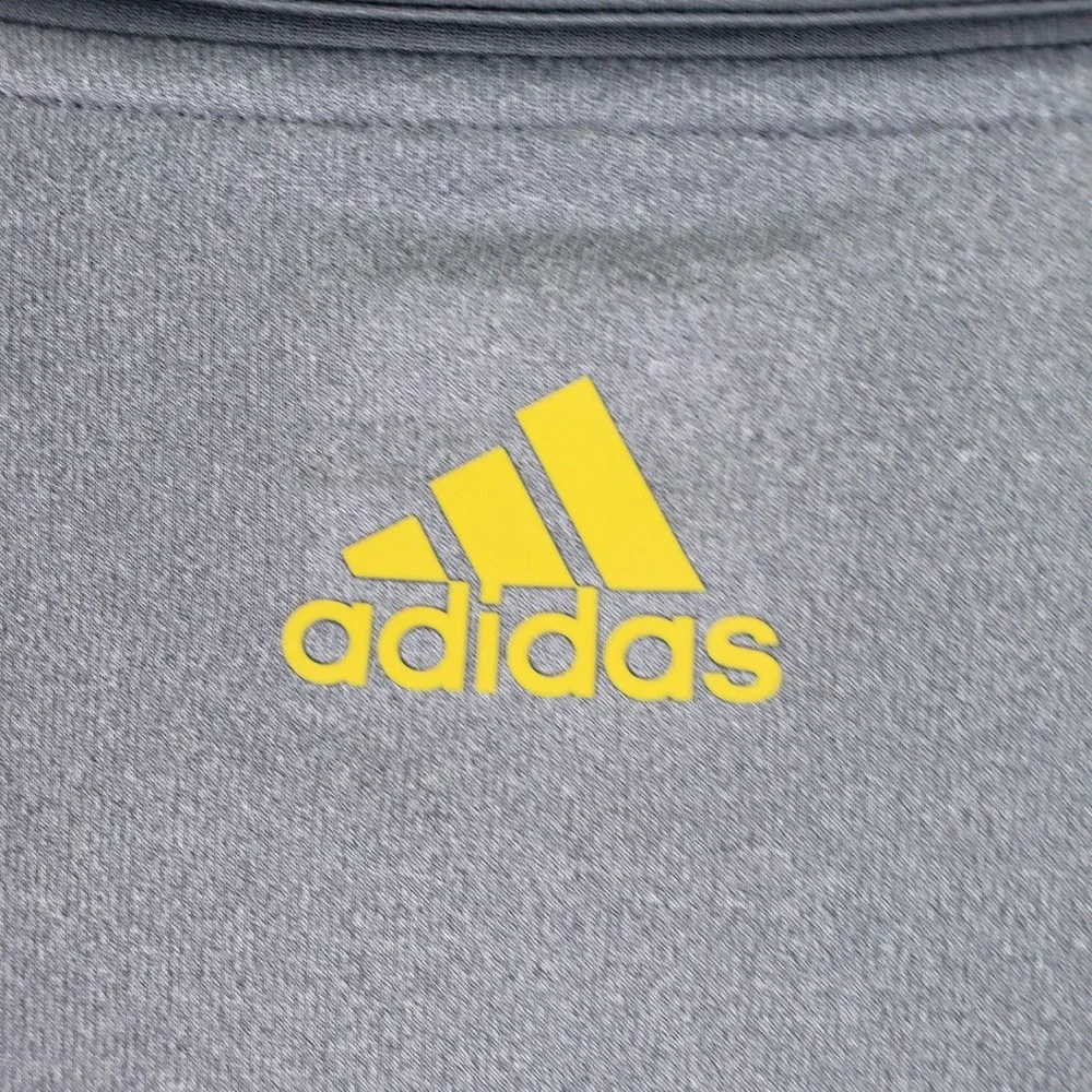 Adidas Ultimate365 Golf Polo Shirt Mens Medium Grey Yellow Colorblock Sporty